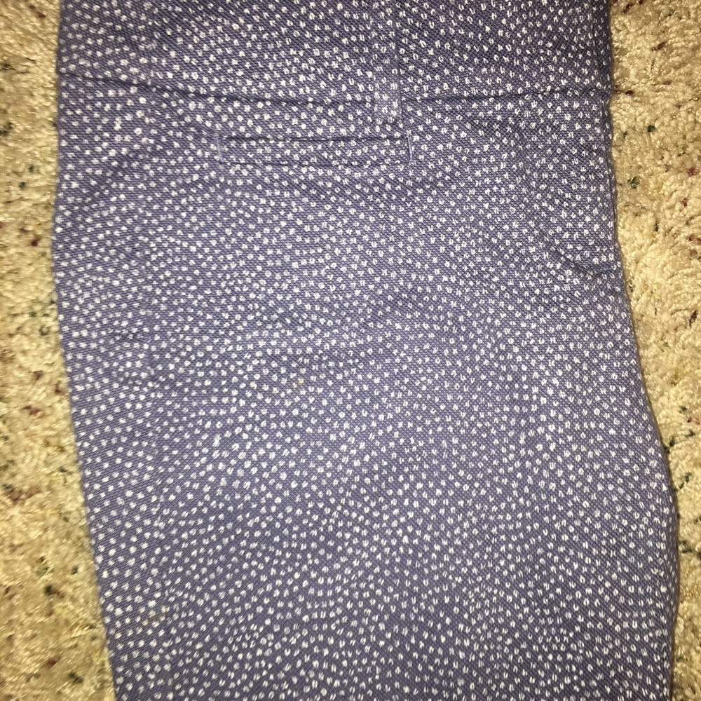 Loft Cropped Blue and White Polka Dot pants